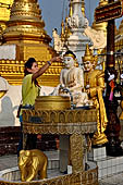 Yangon Myanmar. Shwedagon Pagoda (the Golden Stupa). Detail of the Prayer hall at each of the four cardinal points. 